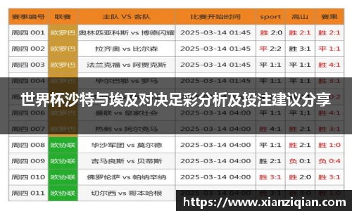 世界杯沙特与埃及对决足彩分析及投注建议分享